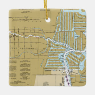 Fort Lauderdale Nautical Chart Ceramic Ornament