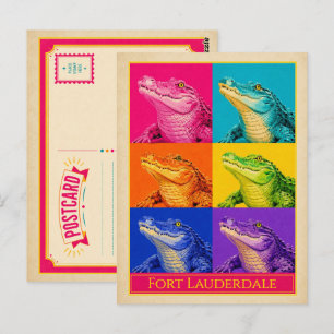 Fort Lauderdale Postcard Florida Alligator Vintage
