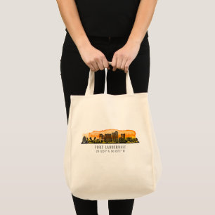 Fort Lauderdale Skyline & Coordinates Tote Bag