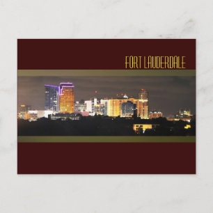 Fort Lauderdale's skyline at night Postcard