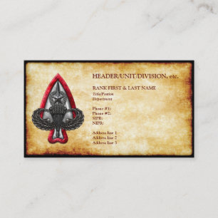 Fort Liberty Customizable Old Paper Business Card