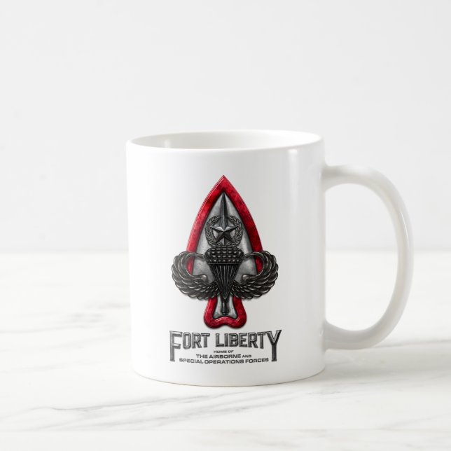 Fort Liberty White Coffee Mug (Right)