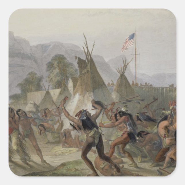 Fort Mackenzie, August 28th 1833, plate 42 from Vo Square Sticker (Front)