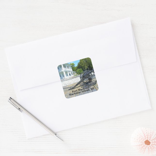 Fort Mackinac Canon at Mackinac Island Square Sticker (Envelope)