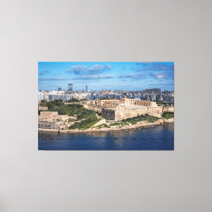 Fort Manoel and Sliema from Valletta, Malta Canvas Print