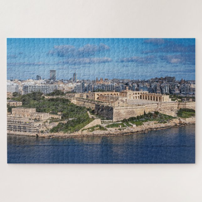 Fort Manoel and Sliema from Valletta, Malta Jigsaw Puzzle (Horizontal)