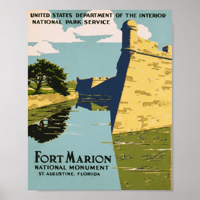 Fort Marion National Monument Vintage Poster (Front)