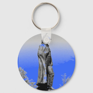 Fort McHenry Statue B+W Keychain