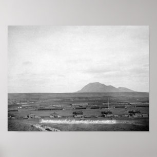 Fort Meade with Bear Butte in Background Poster
