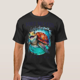 Fort Meyers Florida Watercolor Happy Sea Turtle T-Shirt