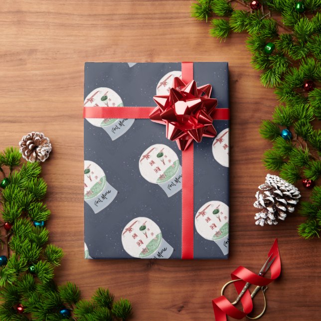 Fort Moore Snowglobe Giftwrap Wrapping Paper (Holiday Gift)