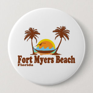 Fort Myers Beach. 4 Inch Round Button