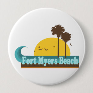 Fort Myers Beach. 4 Inch Round Button