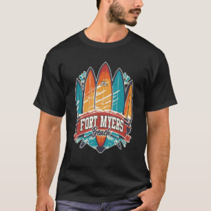 Fort Myers Beach FL Rebel Surf Edgy Surfboard Desi T-Shirt