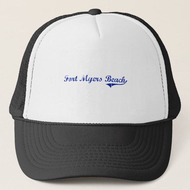 Fort Myers Beach Florida Classic Design Trucker Hat (Front)