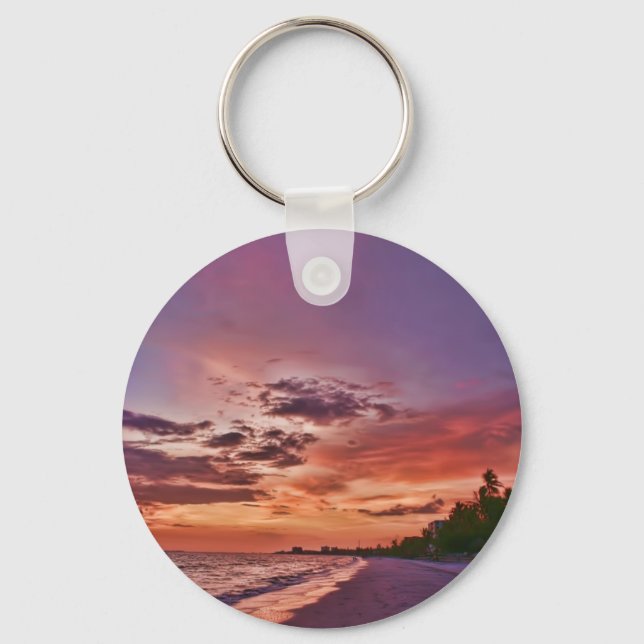 Fort Myers Beach Sunset Keychain (Front)