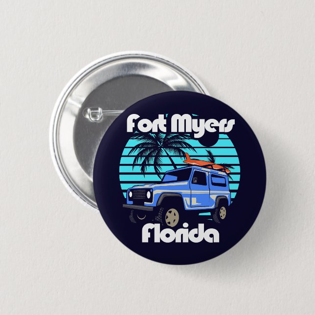 Fort Myers Florida 2 Inch Round Button (Front & Back)