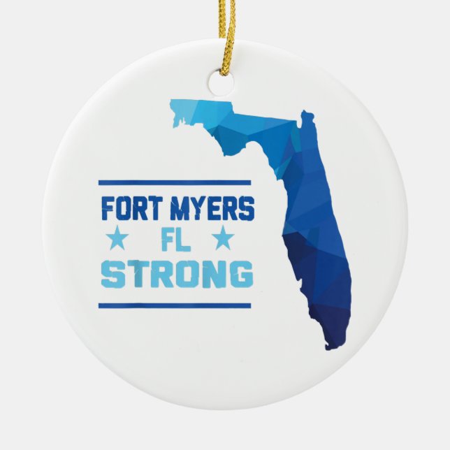 Fort Myers Florida Strong Ceramic Ornament (Front)