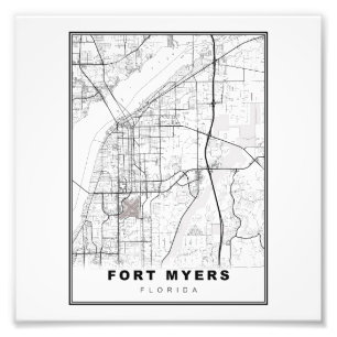 Fort Myers Map Photo Print