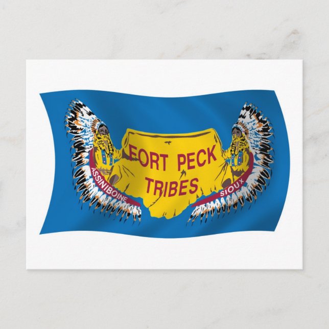 Fort Peck Assiniboine Flag Postcard (Front)