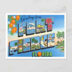 Fort Pierce, Floride Vintage Big Letters Carte pos