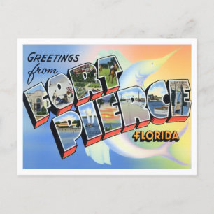 Fort Pierce, Floride Vintage Big Letters Carte pos