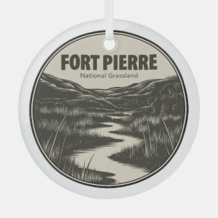 Fort Pierre National Grassland South Dakota Stream Glass Ornament