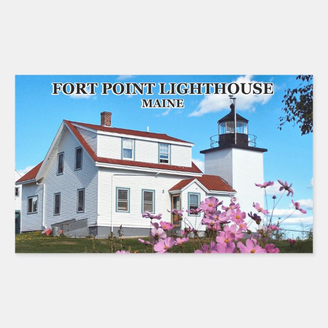 Fort Point Lighthouse, Maine Sticker (Front)