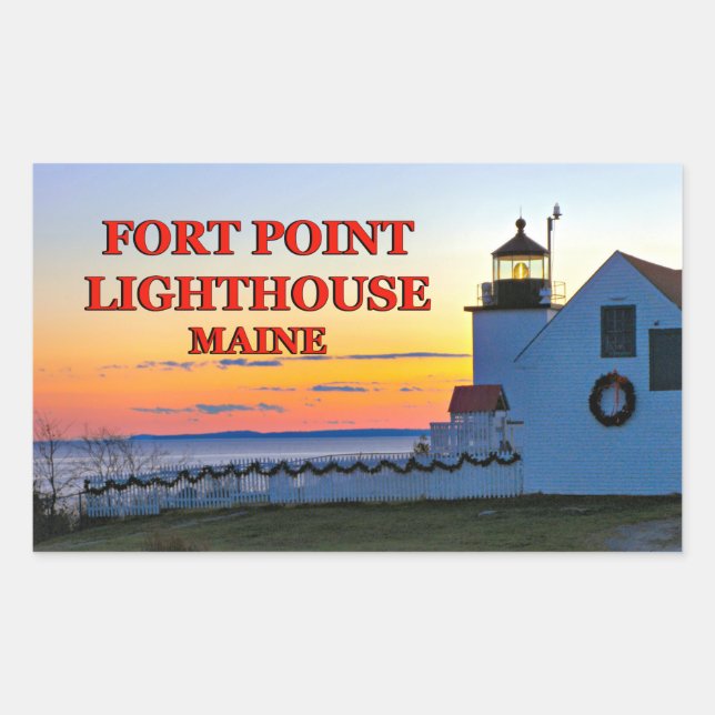 Fort Point Lighthouse, Maine Sticker (Front)