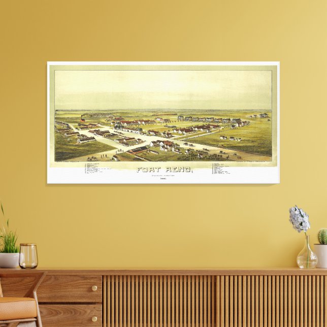 Fort Reno Oklahoma Territory 1891 Lithograph Canvas Print (Insitu(LivingRoom))