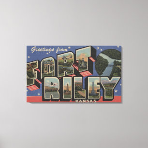 Fort Riley, Kansas - Large Letter Scenes Canvas Print