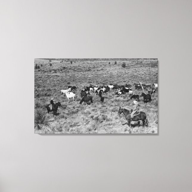 Fort Rock, Oregon Cowboy in the Devil's Garden Canvas Print (Front)