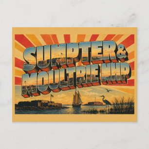 Fort Sumter and Moultrie NHP SC Harbour Art Postcard
