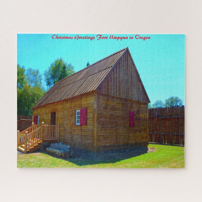 Fort Umpqua in Oregon. Christmas Greetings Jigsaw Puzzle (Horizontal)