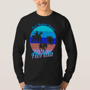 Fort Walton Beach Florida Retro Tropical Palm Tree T-Shirt