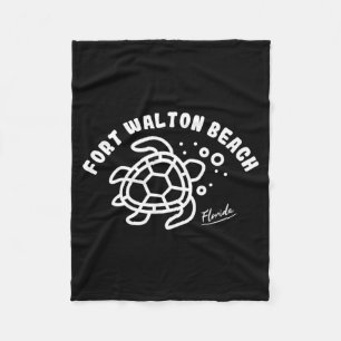 Fort Walton Beach Florida Sea Turtle Souvenir Fleece Blanket