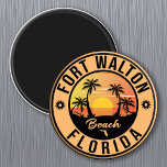 Fort Walton Florida Souvenir Beach Vintage Travel  Magnet<br><div class="desc">Fort Walton Florida Souvenir Beach Vintage Travel - Fort Walton Florida Design. Sunset design with your favourite Florida beach and sea,  suitable for USA beach lovers especially who love Ft Walton Beach.</div>