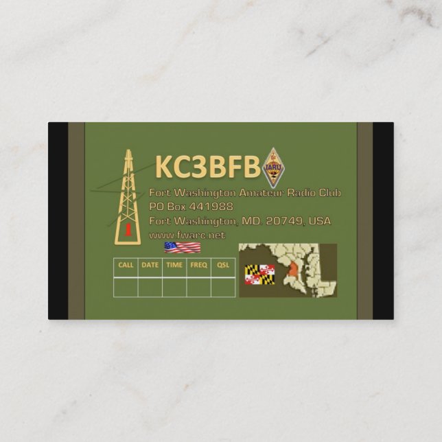 Fort Washington Amateur Radio Club Business Cards (Back)