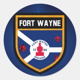 Fort Wayne Flag Classic Round Sticker