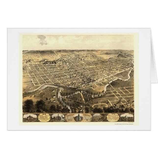 Fort Wayne, IN Panoramic Map - 1868 (Front Horizontal)