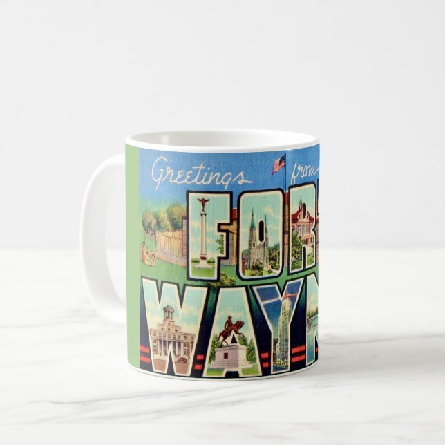 Fort Wayne IN Vintage Postcard Mug (Front Left)