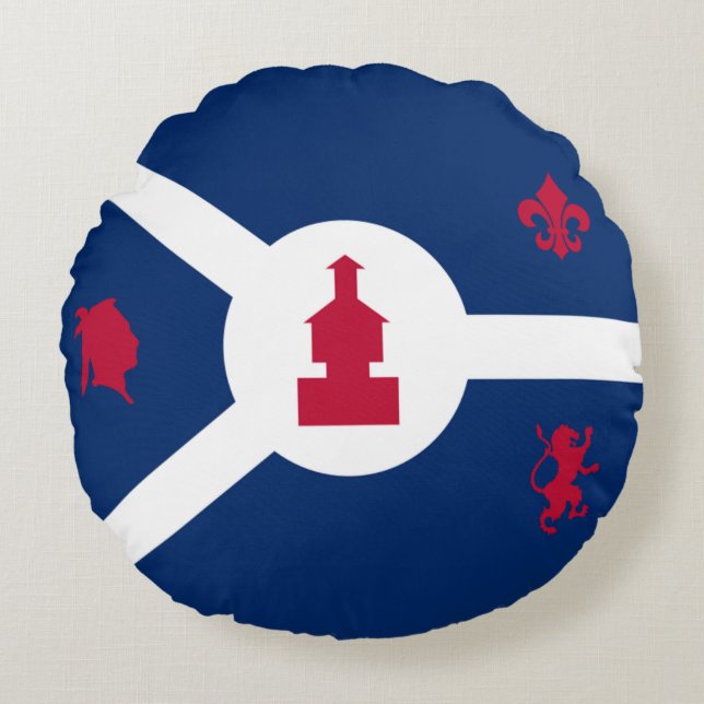 Fort Wayne (Indiana) City flag Round Pillow (Front)