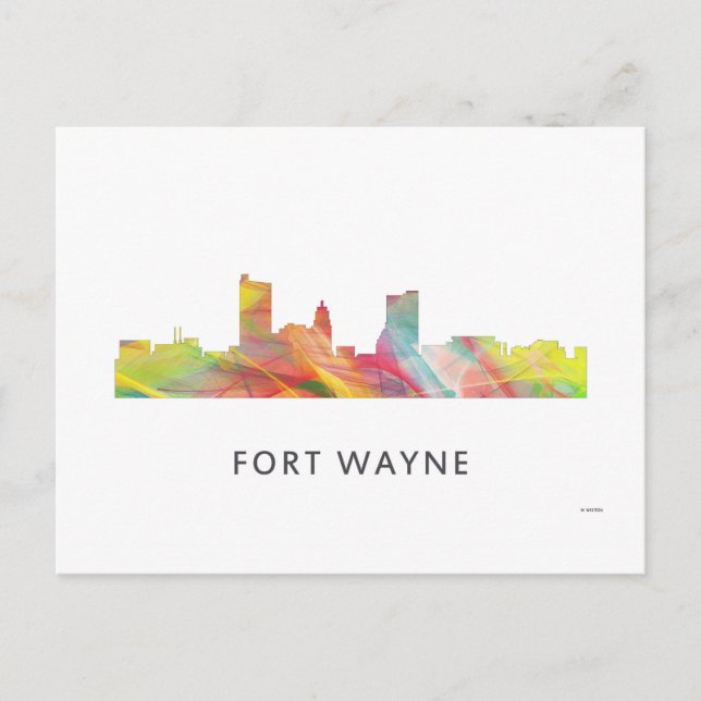 FORT WAYNE SKYLINE WB1 - POSTCARD (Front)