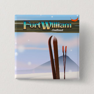 Fort William Scotland ski. 2 Inch Square Button