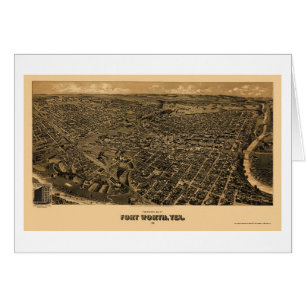 Fort Worth, carte panoramique de TX - 1891