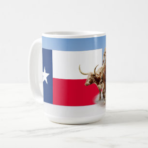 Fort Worth Cattle, Texas Flag, Mug