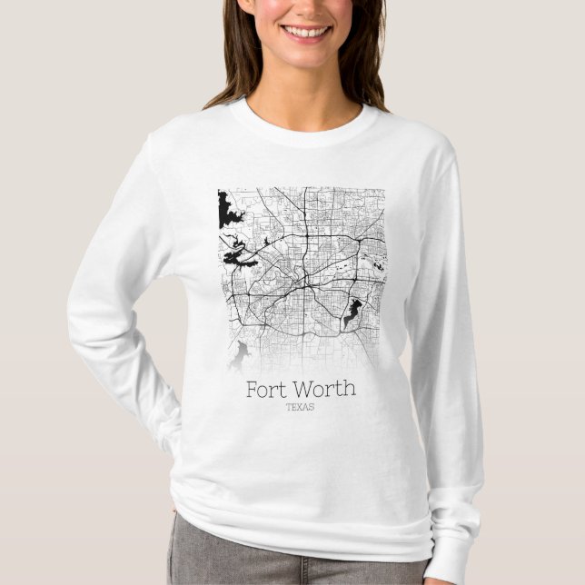 Fort Worth City Map T-Shirt (Front)