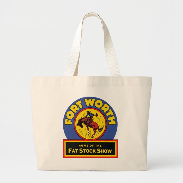 Fort Worth Fat Stock Show Large Tote Bag (Front)