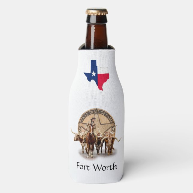 Fort Worth Longhorns & Trail of Fame Bottle Cooler (Bottle Front)