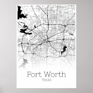 Fort Worth Map - Texas - City Map Poster